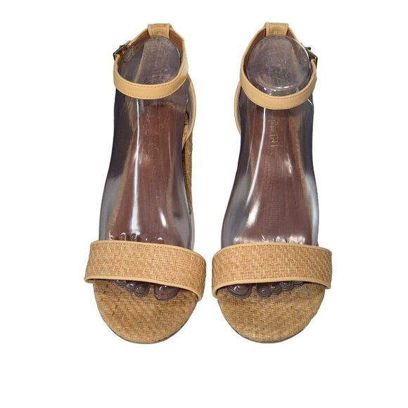 J. McLaughlin MADISON Raffia Heels Women’s Size 9 Tan Beige Open Toe Ankle Strap - Picture 2 of 9